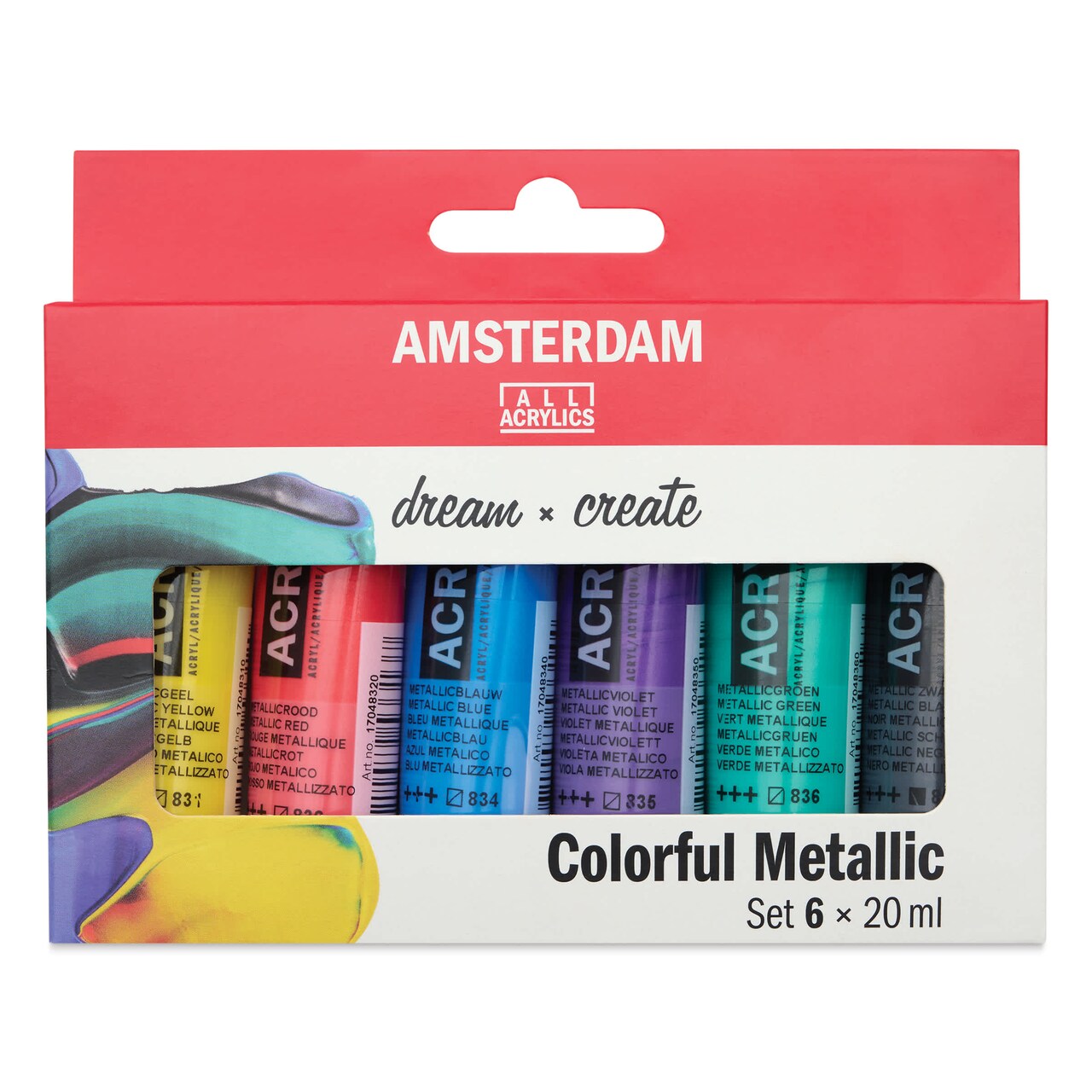 Amsterdam Standard Series Acrylics - Set of 6, Colorful Metallic, 20 ml Tubes